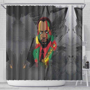 Samora Machel Shower Curtain Mozambique Liberation Graffiti Style Viva FRELIMO African Revolutionary - African Pride