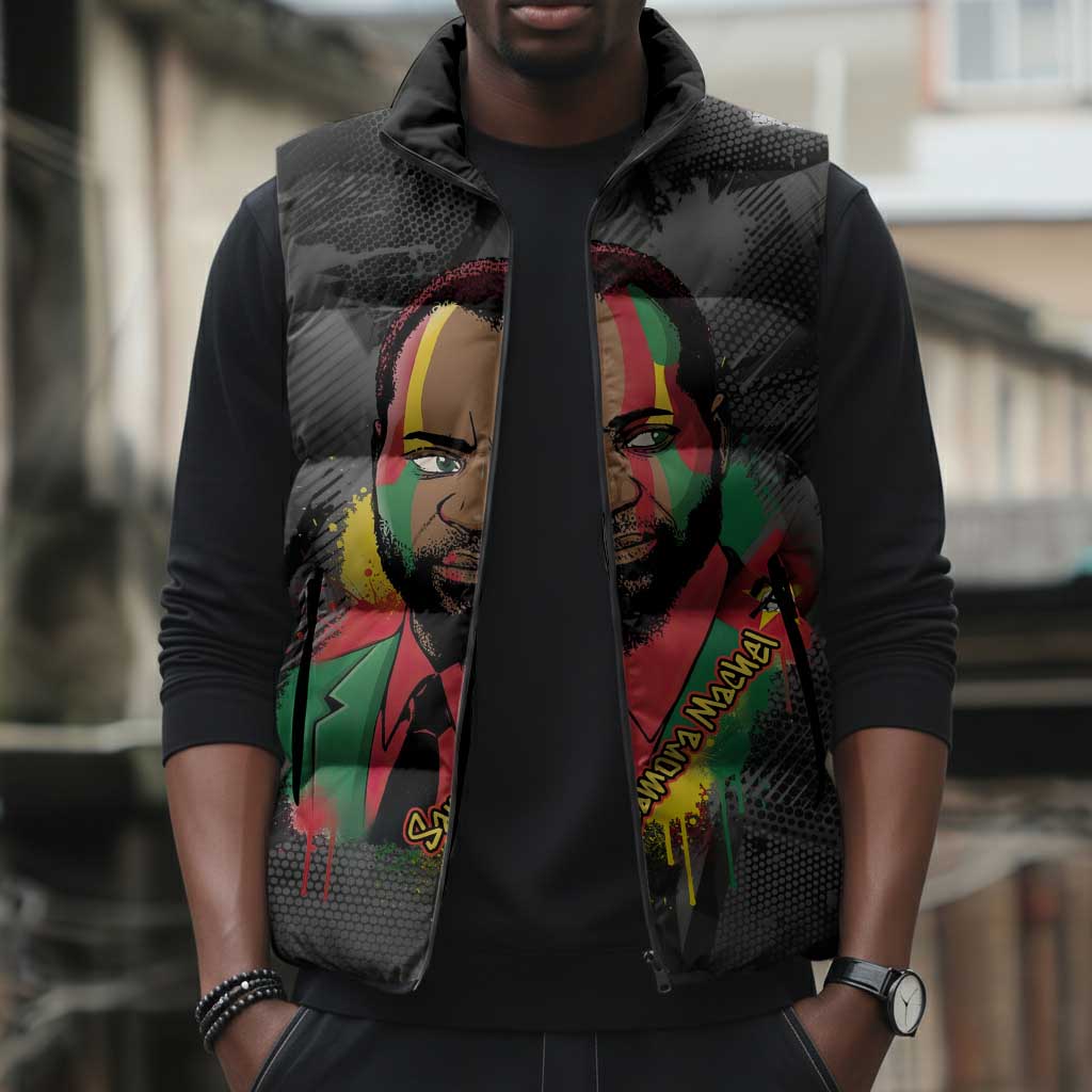 Samora Machel Sleeveless Puffer Jacket Mozambique Liberation Graffiti Style Viva FRELIMO African Revolutionary - African Pride