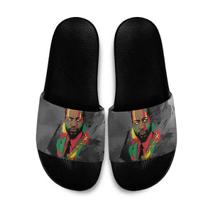 Samora Machel Slide Sandals Mozambique Liberation Graffiti Style Viva FRELIMO African Revolutionary - African Pride