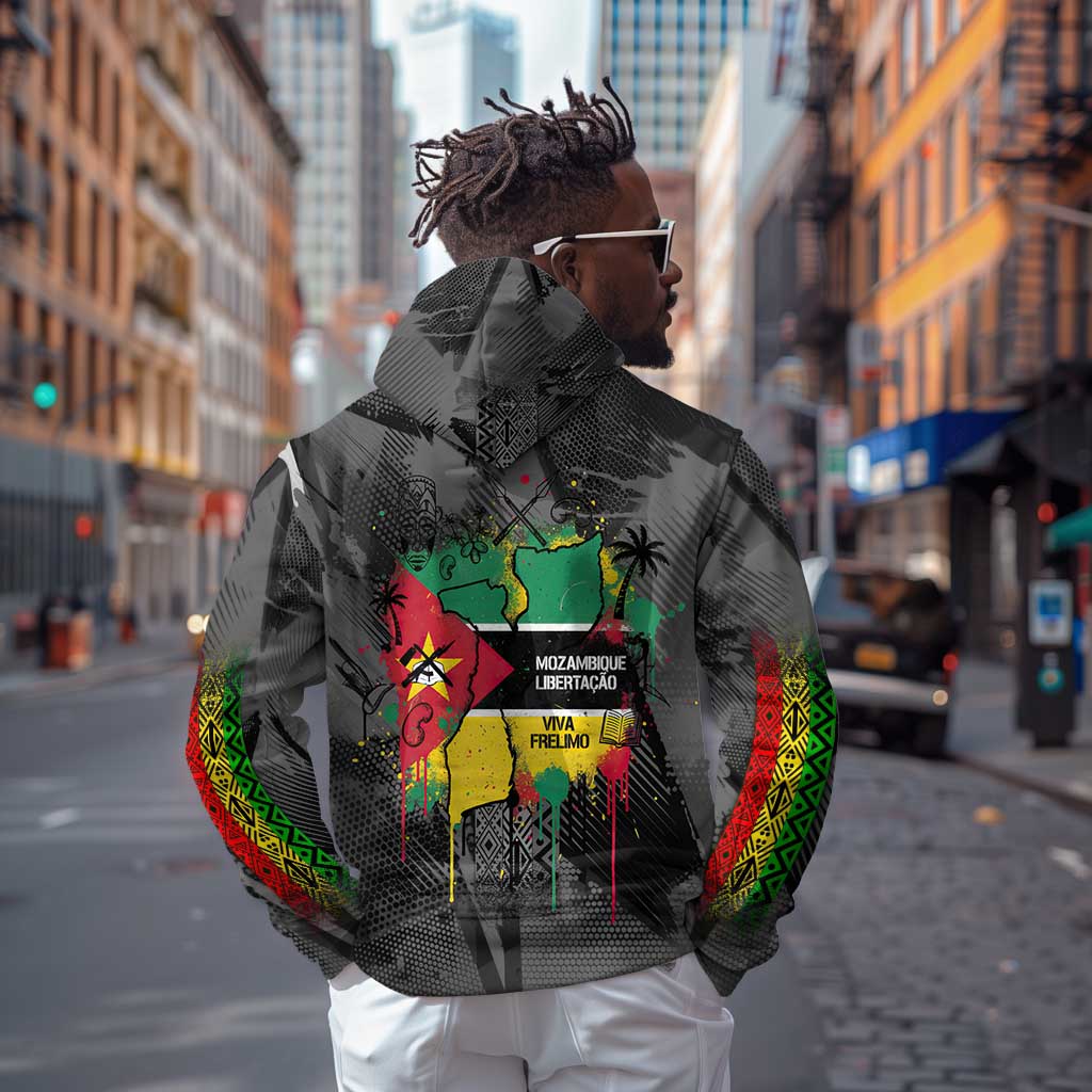 Samora Machel Zip Hoodie Mozambique Liberation Graffiti Style Viva FRELIMO African Revolutionary - African Pride