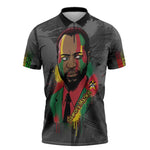 Samora Machel Zipper Polo Shirt Mozambique Liberation Graffiti Style Viva FRELIMO African Revolutionary - African Pride