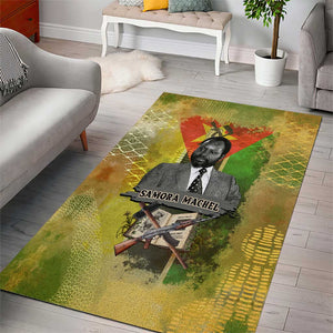 Samora Machel Area Rug Mozambique Flag Unity and Victory Quote Liberation Struggle - African Freedom Tribute - African Pride