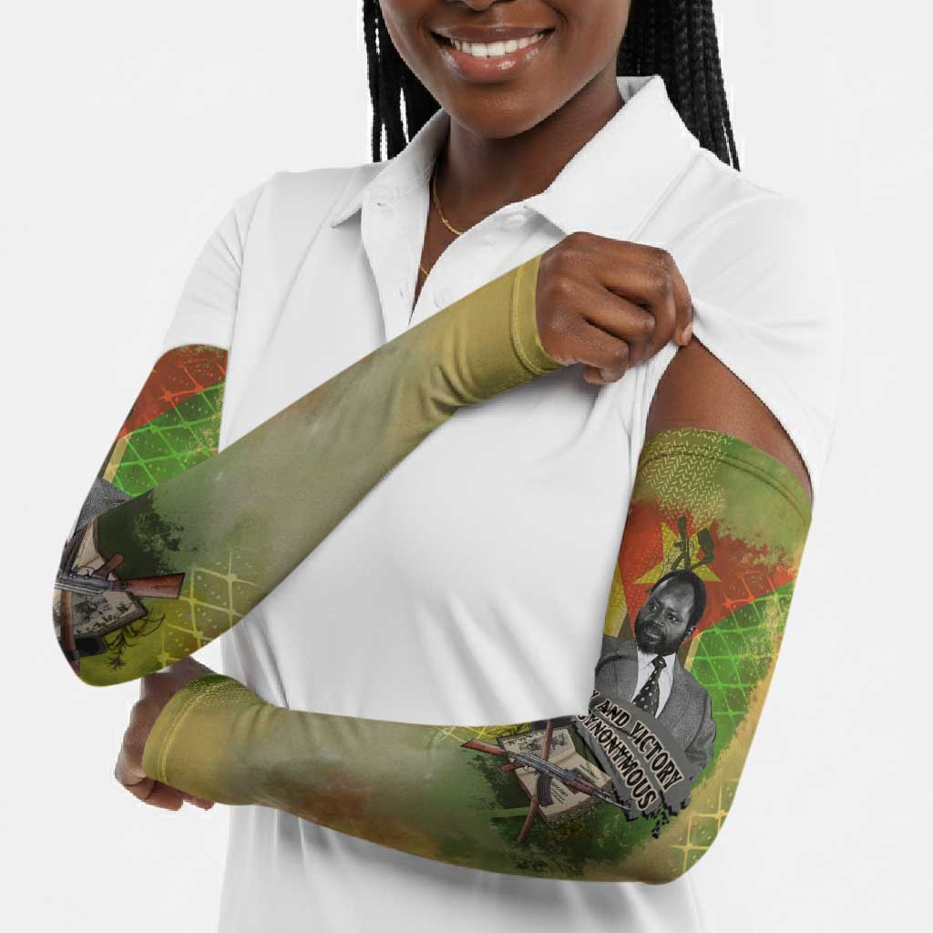 Samora Machel Arm Sleeves Mozambique Flag Unity and Victory Quote Liberation Struggle - African Freedom Tribute - African Pride
