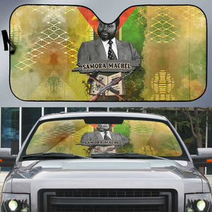 Samora Machel Auto Sun Shade Mozambique Flag Unity and Victory Quote Liberation Struggle - African Freedom Tribute - African Pride