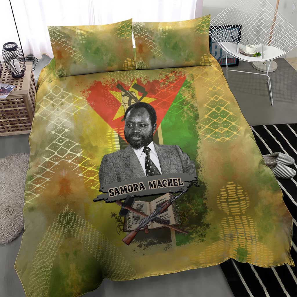Samora Machel Bedding Set Mozambique Flag Unity and Victory Quote Liberation Struggle - African Freedom Tribute - African Pride