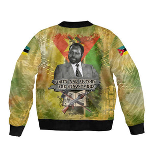 Samora Machel Bomber Jacket Mozambique Flag Unity and Victory Quote Liberation Struggle - African Freedom Tribute - African Pride