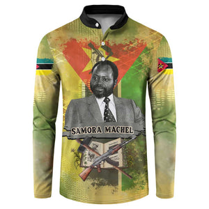Samora Machel Button Sweatshirt Mozambique Flag Unity and Victory Quote Liberation Struggle - African Freedom Tribute