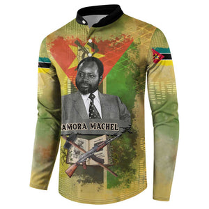 Samora Machel Button Sweatshirt Mozambique Flag Unity and Victory Quote Liberation Struggle - African Freedom Tribute