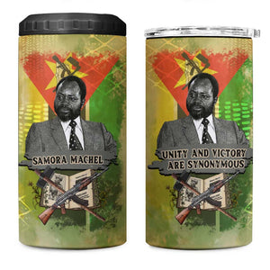Samora Machel 4 in 1 Can Cooler Tumbler Mozambique Flag Unity and Victory Quote Liberation Struggle - African Freedom Tribute - African Pride