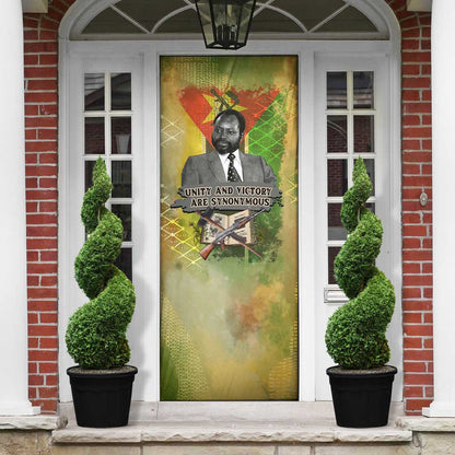 Samora Machel Door Cover Mozambique Flag Unity and Victory Quote Liberation Struggle - African Freedom Tribute - African Pride