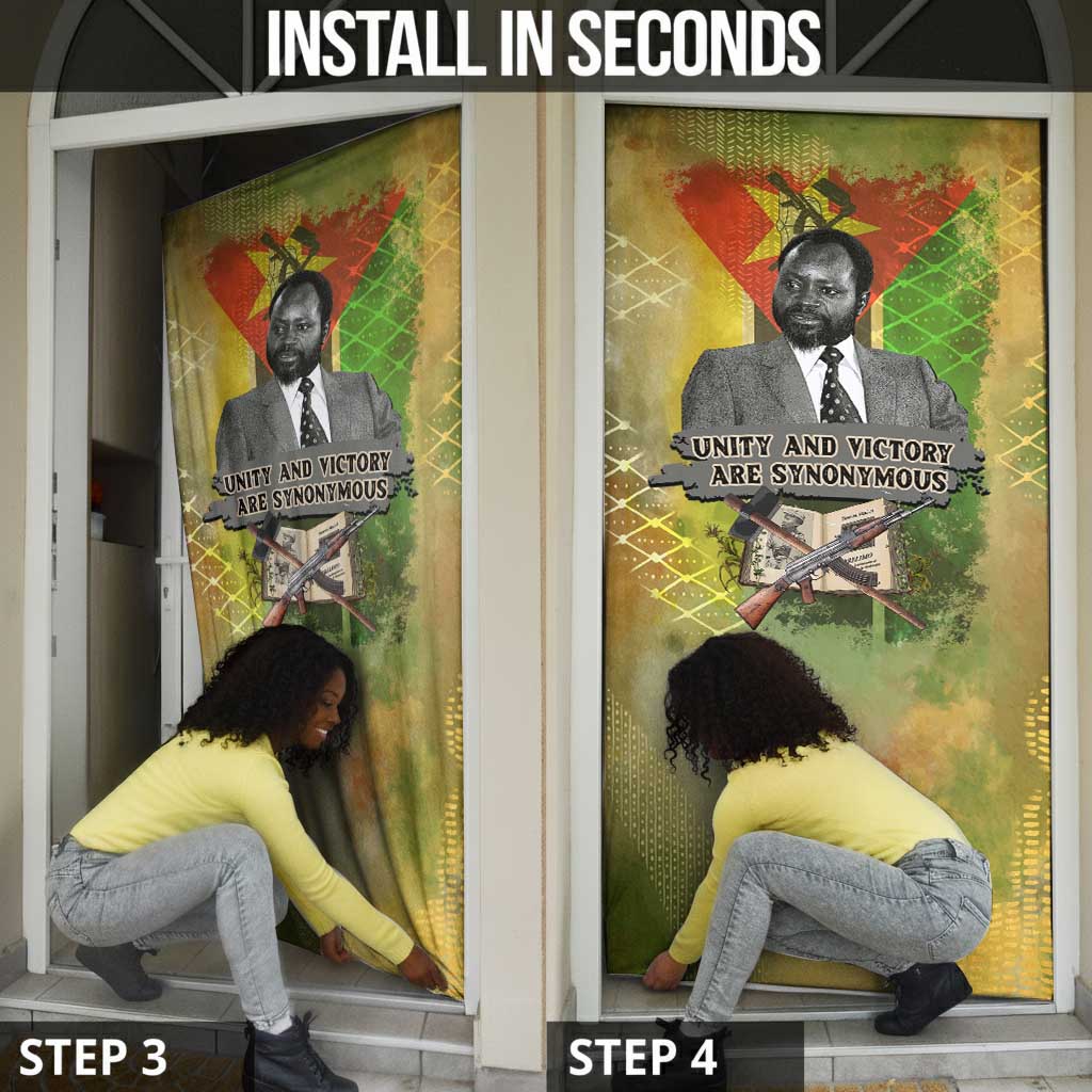 Samora Machel Door Cover Mozambique Flag Unity and Victory Quote Liberation Struggle - African Freedom Tribute - African Pride