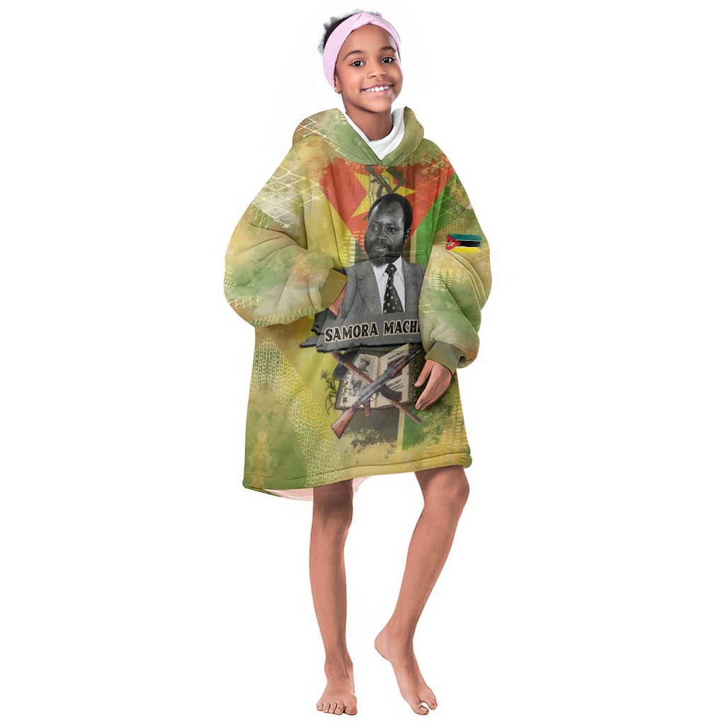 Samora Machel Kid Wearable Blanket Hoodie Mozambique Flag Unity and Victory Quote Liberation Struggle - African Freedom Tribute - African Pride