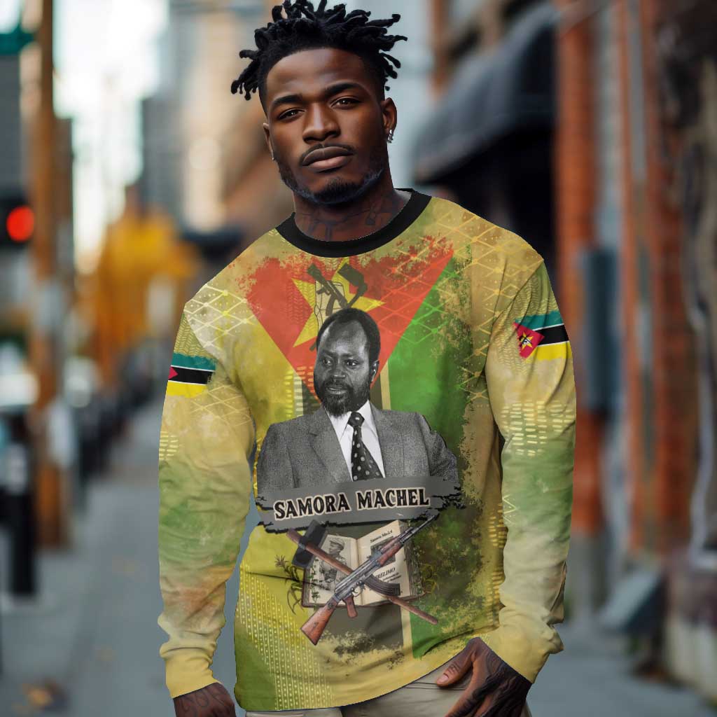 Samora Machel Long Sleeve Shirt Mozambique Flag Unity and Victory Quote Liberation Struggle - African Freedom Tribute - African Pride