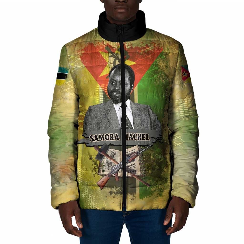 Samora Machel Padded Jacket Mozambique Flag Unity and Victory Quote Liberation Struggle - African Freedom Tribute - African Pride
