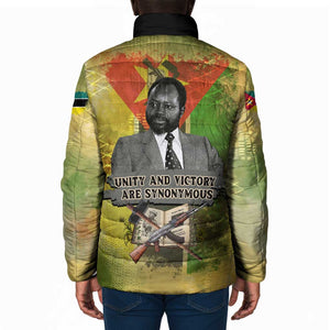 Samora Machel Padded Jacket Mozambique Flag Unity and Victory Quote Liberation Struggle - African Freedom Tribute - African Pride