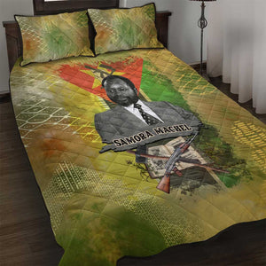 Samora Machel Quilt Bed Set Mozambique Flag Unity and Victory Quote Liberation Struggle - African Freedom Tribute - African Pride