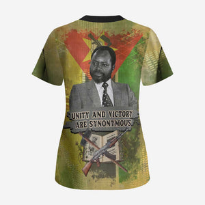 Samora Machel Scrub Top Mozambique Flag Unity and Victory Quote Liberation Struggle - African Freedom Tribute - African Pride