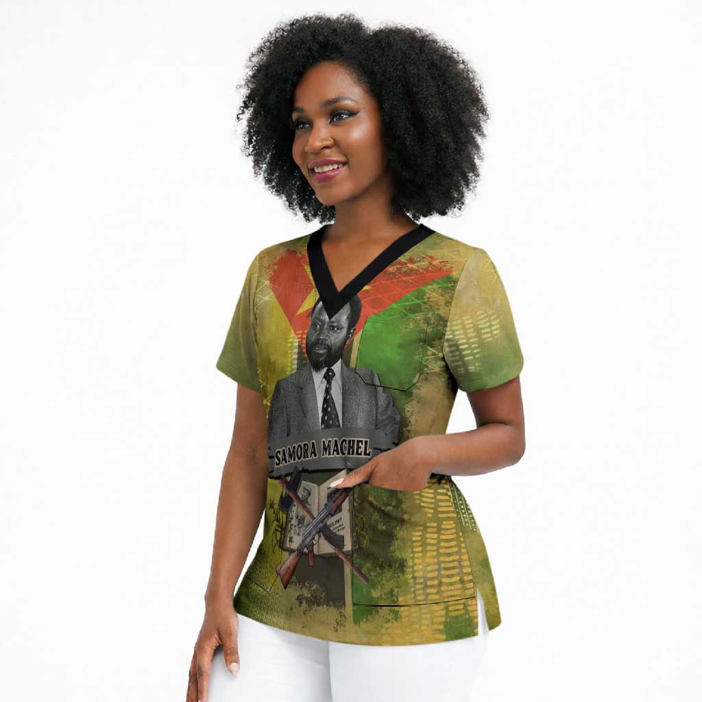 Samora Machel Scrub Top Mozambique Flag Unity and Victory Quote Liberation Struggle - African Freedom Tribute - African Pride