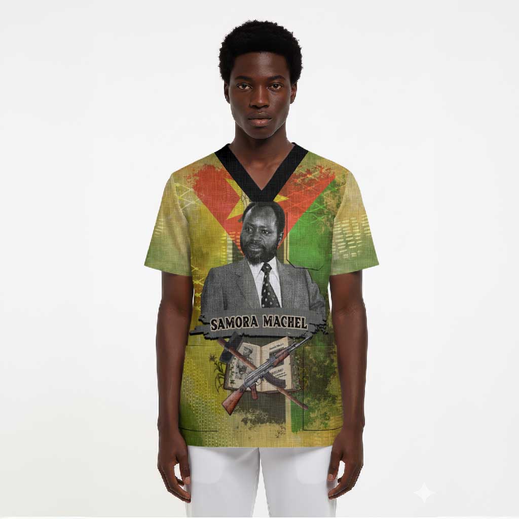 Samora Machel Scrub Top Mozambique Flag Unity and Victory Quote Liberation Struggle - African Freedom Tribute - African Pride