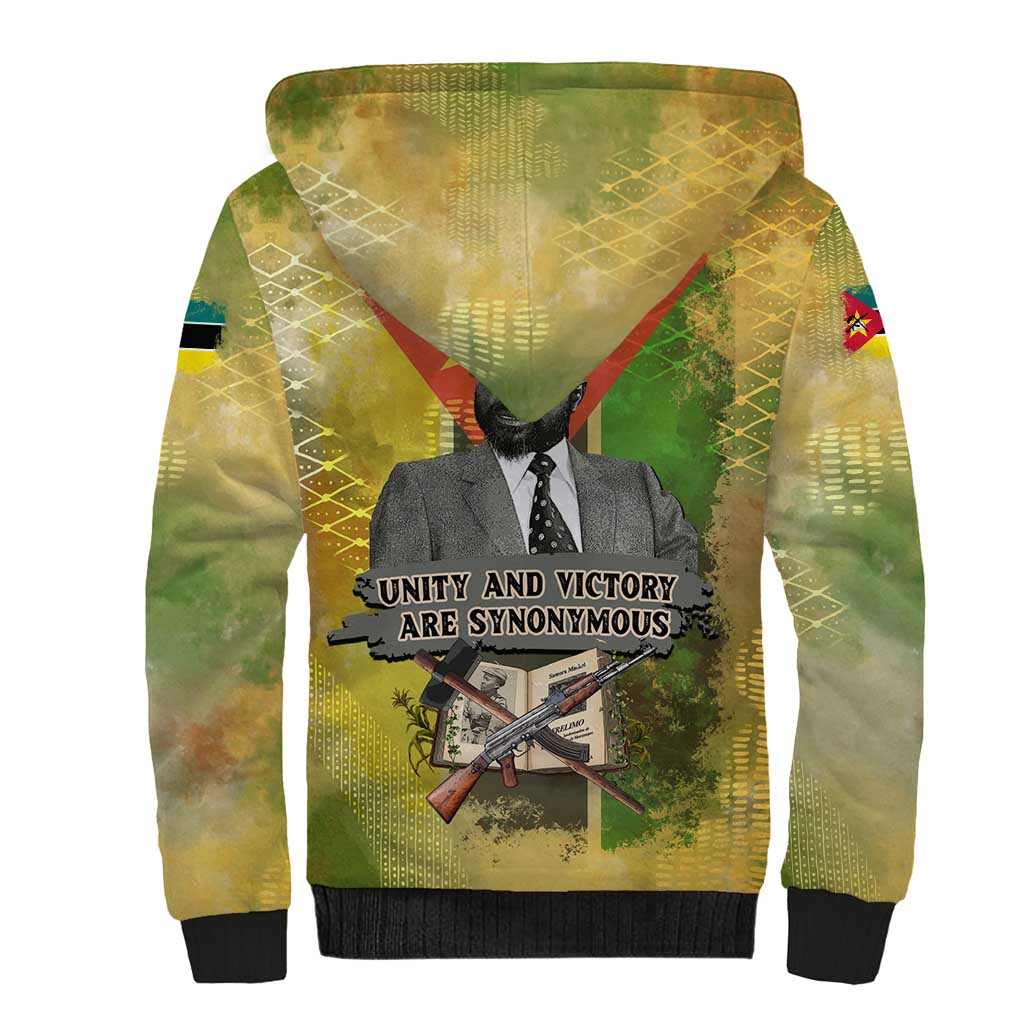 Samora Machel Sherpa Hoodie Mozambique Flag Unity and Victory Quote Liberation Struggle - African Freedom Tribute - African Pride