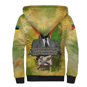 Samora Machel Sherpa Hoodie Mozambique Flag Unity and Victory Quote Liberation Struggle - African Freedom Tribute - African Pride