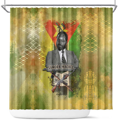 Samora Machel Shower Curtain Mozambique Flag Unity and Victory Quote Liberation Struggle - African Freedom Tribute - African Pride