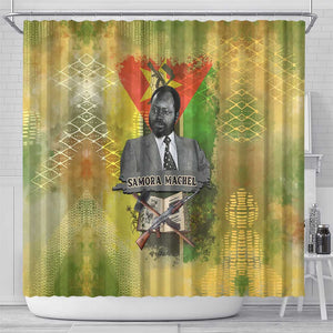 Samora Machel Shower Curtain Mozambique Flag Unity and Victory Quote Liberation Struggle - African Freedom Tribute - African Pride
