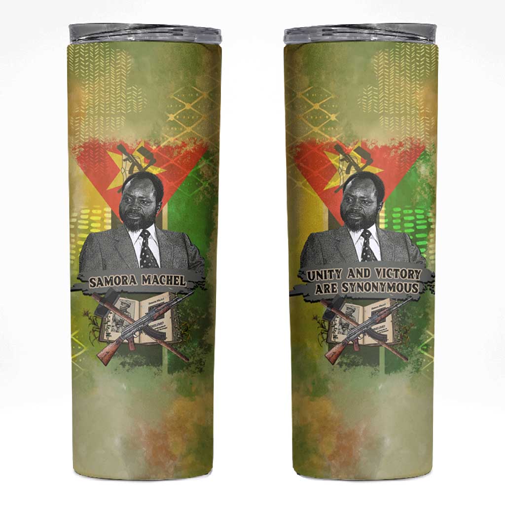 Samora Machel Skinny Tumbler Mozambique Flag Unity and Victory Quote Liberation Struggle - African Freedom Tribute - African Pride