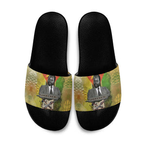 Samora Machel Slide Sandals Mozambique Flag Unity and Victory Quote Liberation Struggle - African Freedom Tribute - African Pride