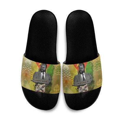 Samora Machel Slide Sandals Mozambique Flag Unity and Victory Quote Liberation Struggle - African Freedom Tribute - African Pride