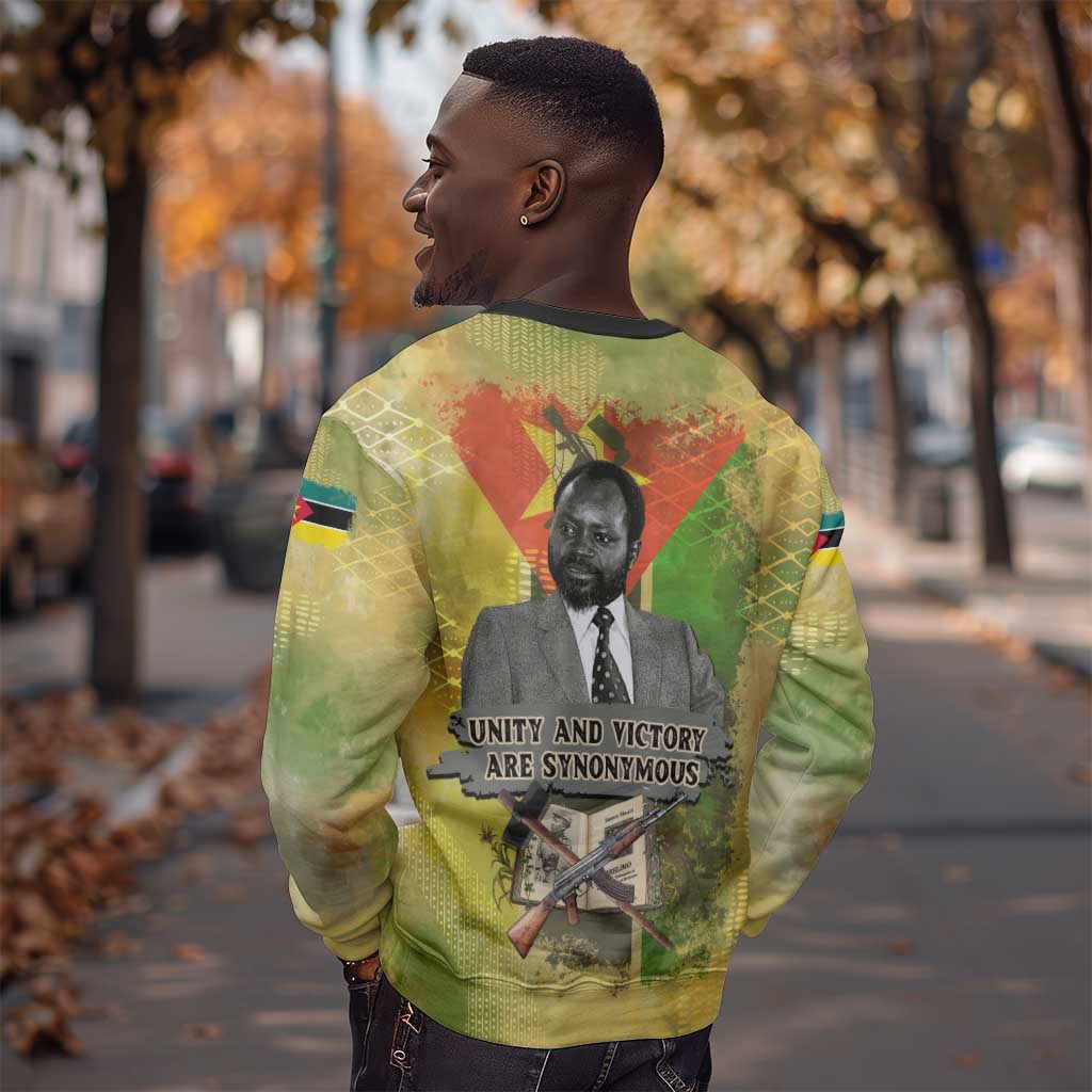Samora Machel Sweatshirt Mozambique Flag Unity and Victory Quote Liberation Struggle - African Freedom Tribute - African Pride