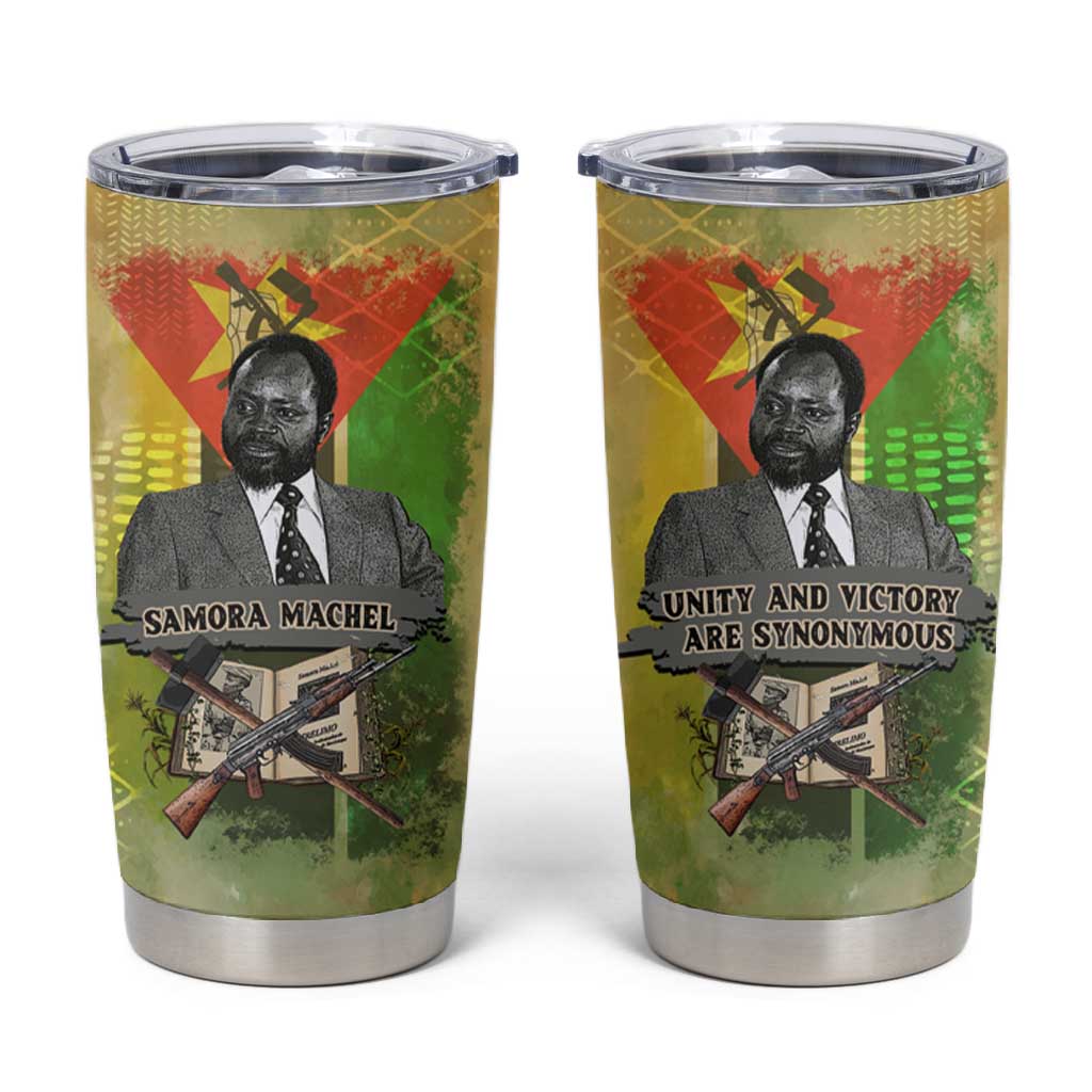 Samora Machel Tumbler Cup Mozambique Flag Unity and Victory Quote Liberation Struggle - African Freedom Tribute - African Pride