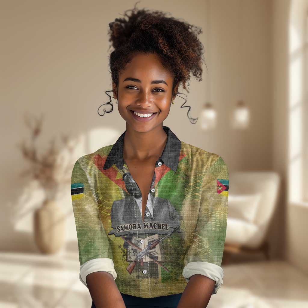 Samora Machel Women Casual Shirt Mozambique Flag Unity and Victory Quote Liberation Struggle - African Freedom Tribute - African Pride