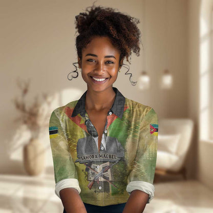 Samora Machel Women Casual Shirt Mozambique Flag Unity and Victory Quote Liberation Struggle - African Freedom Tribute - African Pride