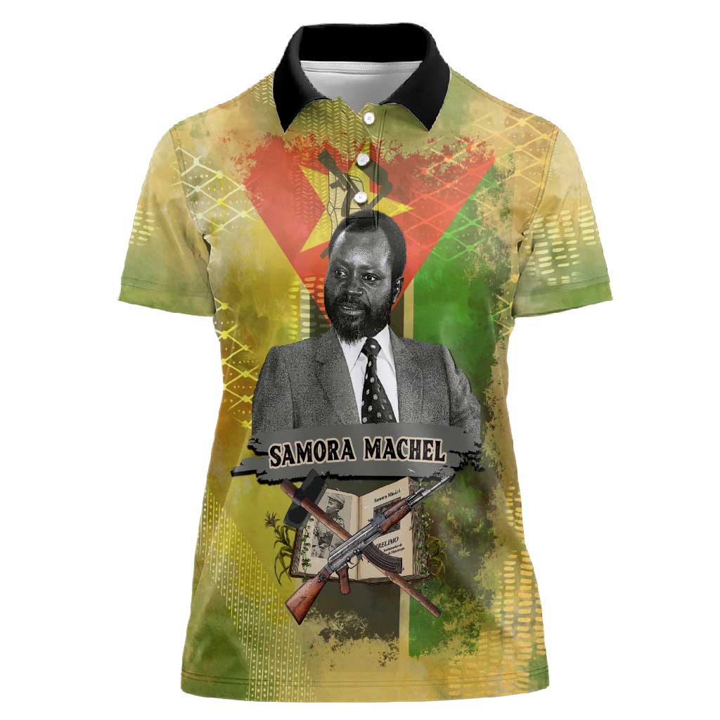 Samora Machel Women Polo Shirt Mozambique Flag Unity and Victory Quote Liberation Struggle - African Freedom Tribute - African Pride