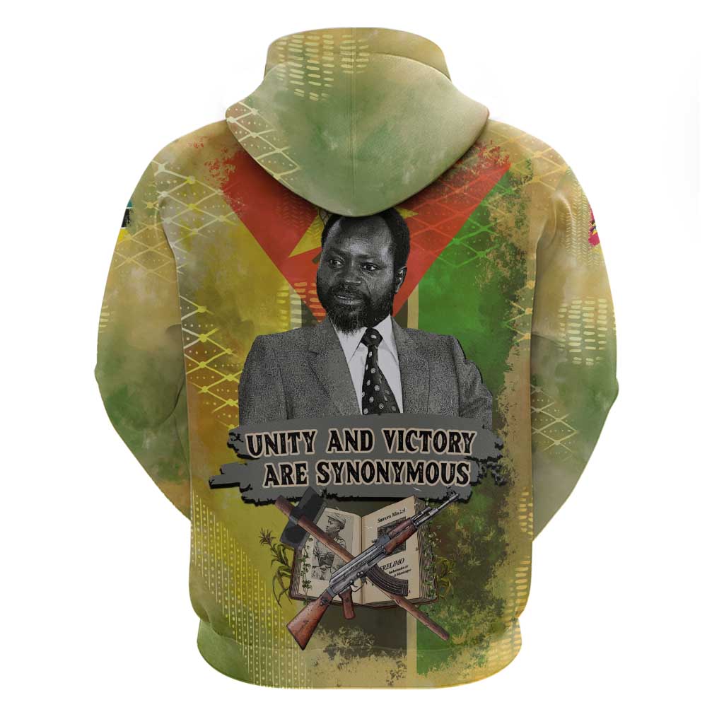 Samora Machel Zip Hoodie Mozambique Flag Unity and Victory Quote Liberation Struggle - African Freedom Tribute - African Pride