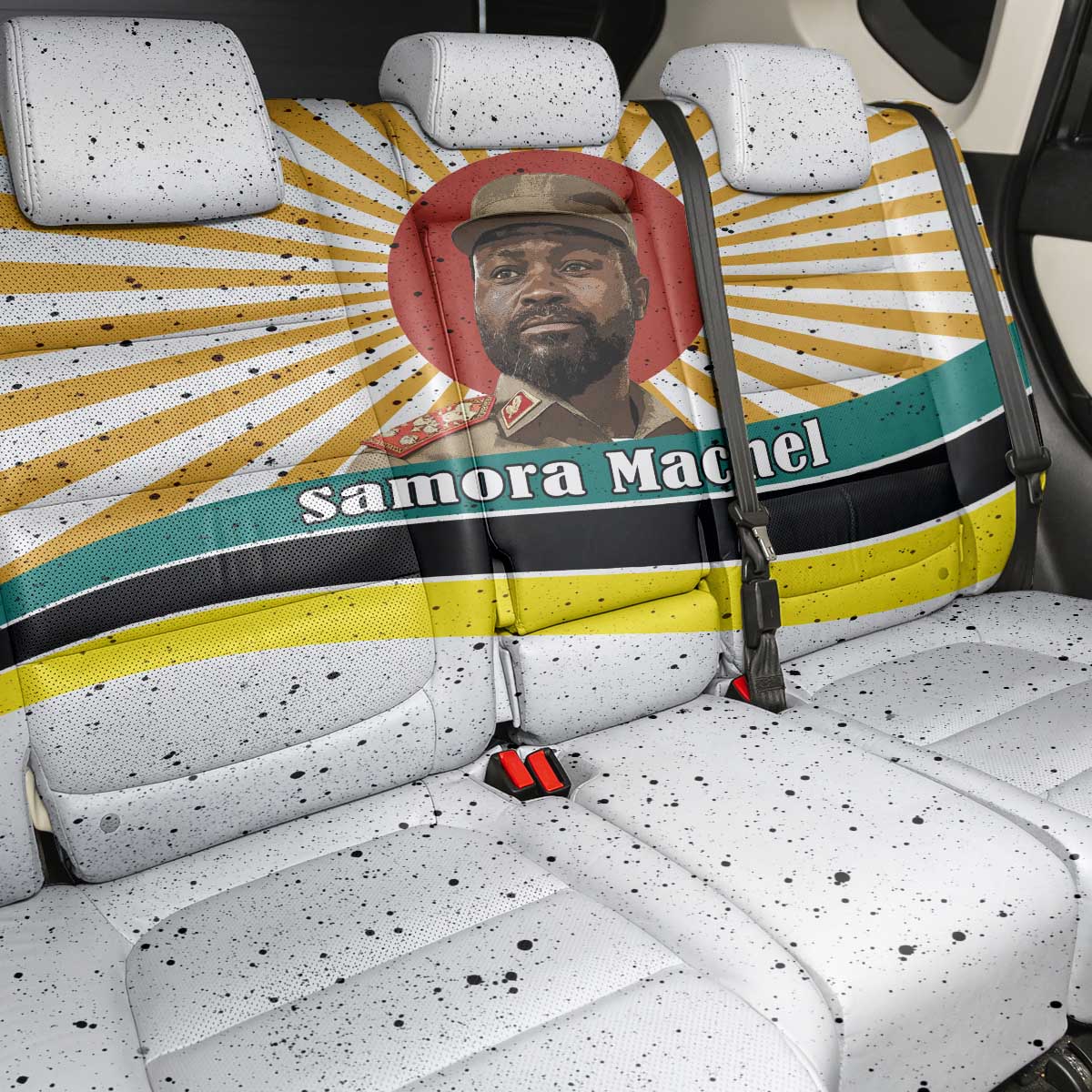 Samora Machel Back Car Seat Cover Radiant Sunburst Bold Anti-Colonial Quote Mozambique Liberation - African Revolutionary Art - African Pride