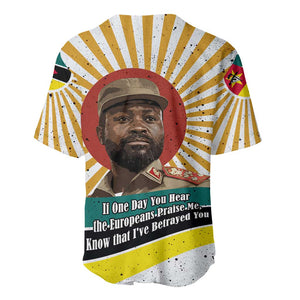 Samora Machel Baseball Jersey Radiant Sunburst Bold Anti-Colonial Quote Mozambique Liberation - African Revolutionary Art - African Pride