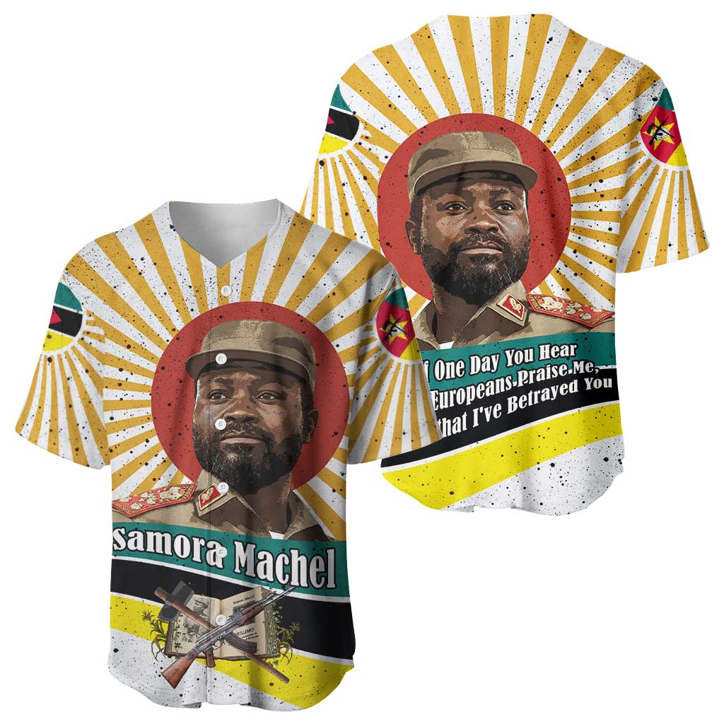 Samora Machel Baseball Jersey Radiant Sunburst Bold Anti-Colonial Quote Mozambique Liberation - African Revolutionary Art - African Pride