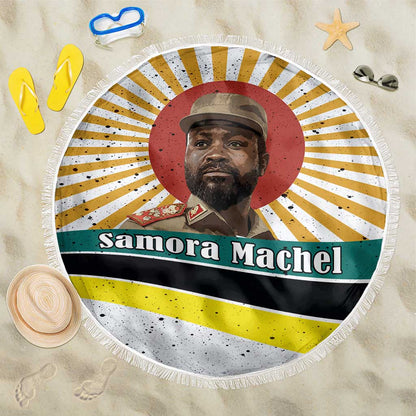 Samora Machel Beach Blanket Radiant Sunburst Bold Anti-Colonial Quote Mozambique Liberation - African Revolutionary Art - African Pride