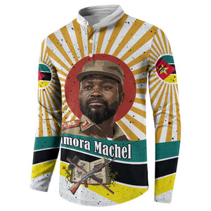 Samora Machel Button Sweatshirt Radiant Sunburst Bold Anti-Colonial Quote Mozambique Liberation - African Revolutionary Art