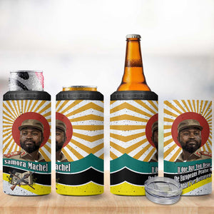 Samora Machel 4 in 1 Can Cooler Tumbler Radiant Sunburst Bold Anti-Colonial Quote Mozambique Liberation - African Revolutionary Art - African Pride