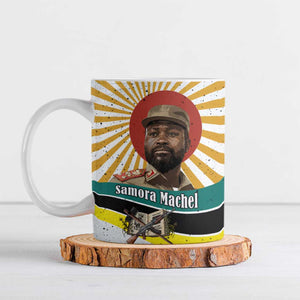 Samora Machel Ceramic Mug Radiant Sunburst Bold Anti-Colonial Quote Mozambique Liberation - African Revolutionary Art - African Pride