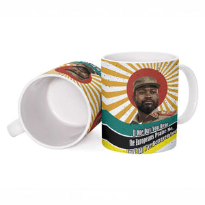 Samora Machel Ceramic Mug Radiant Sunburst Bold Anti-Colonial Quote Mozambique Liberation - African Revolutionary Art - African Pride