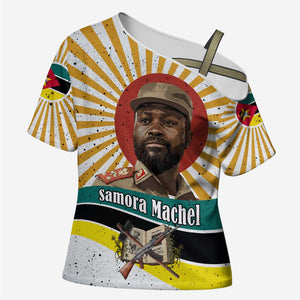 Samora Machel Cross Shoulder Shirt Radiant Sunburst Bold Anti-Colonial Quote Mozambique Liberation - African Revolutionary Art - African Pride