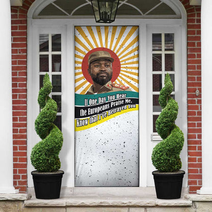 Samora Machel Door Cover Radiant Sunburst Bold Anti-Colonial Quote Mozambique Liberation - African Revolutionary Art - African Pride