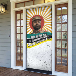 Samora Machel Door Cover Radiant Sunburst Bold Anti-Colonial Quote Mozambique Liberation - African Revolutionary Art - African Pride