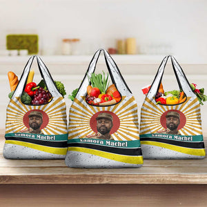 Samora Machel Grocery Bag Radiant Sunburst Bold Anti-Colonial Quote Mozambique Liberation - African Revolutionary Art - African Pride