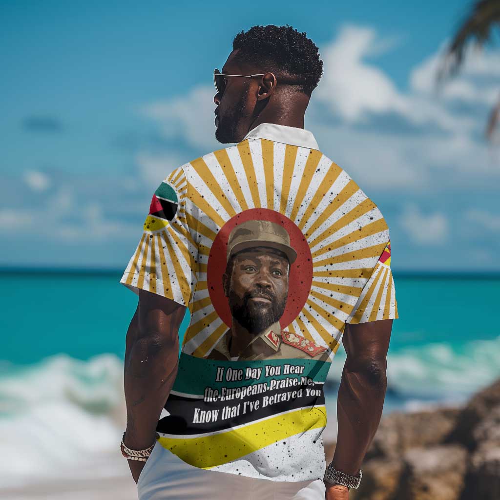 Samora Machel Hawaiian Shirt Radiant Sunburst Bold Anti-Colonial Quote Mozambique Liberation - African Revolutionary Art - African Pride