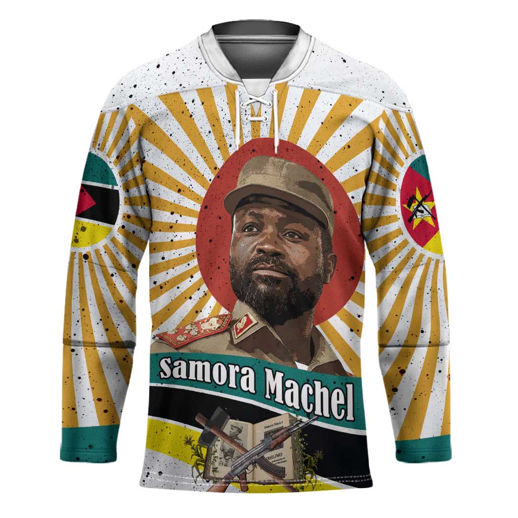 Samora Machel Hockey Jersey Radiant Sunburst Bold Anti-Colonial Quote Mozambique Liberation - African Revolutionary Art - African Pride